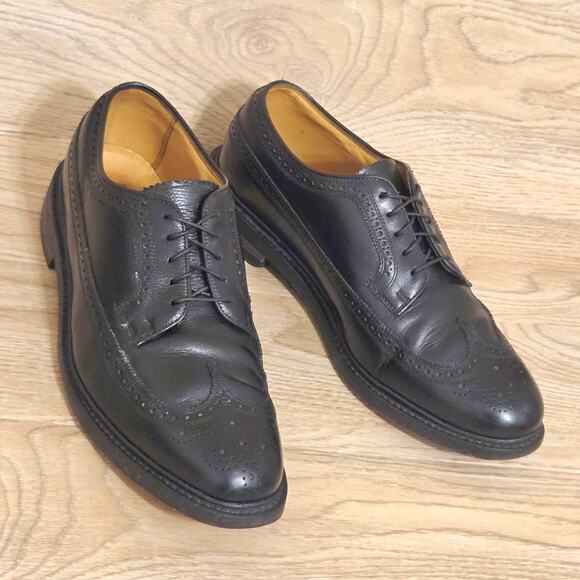 Florsheim Imperial Longwing Black Leather Oxford Shoes Mens Size 10.5 3E X-Wide - Picture 4 of 10
